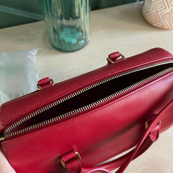 Saint Laurent Boston Bag Crossbody Red Smooth - Picture 15 of 15